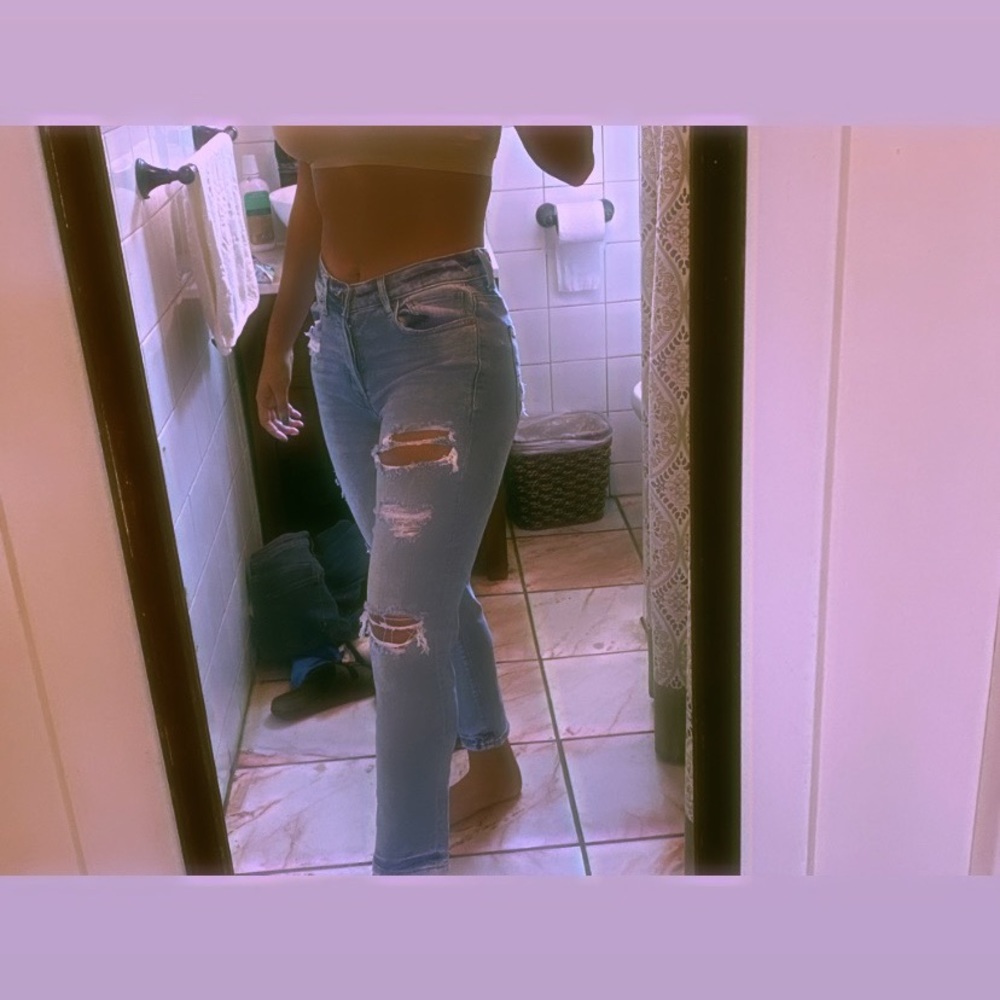 • american eagle stretch light wash jeans